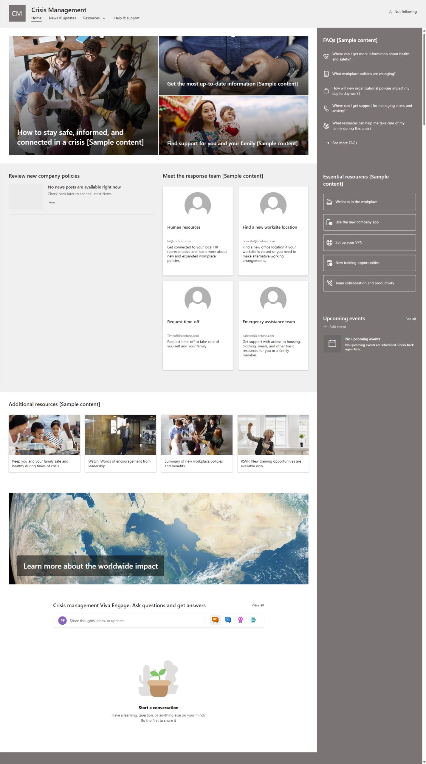 SharePoint Template — Crisis Management