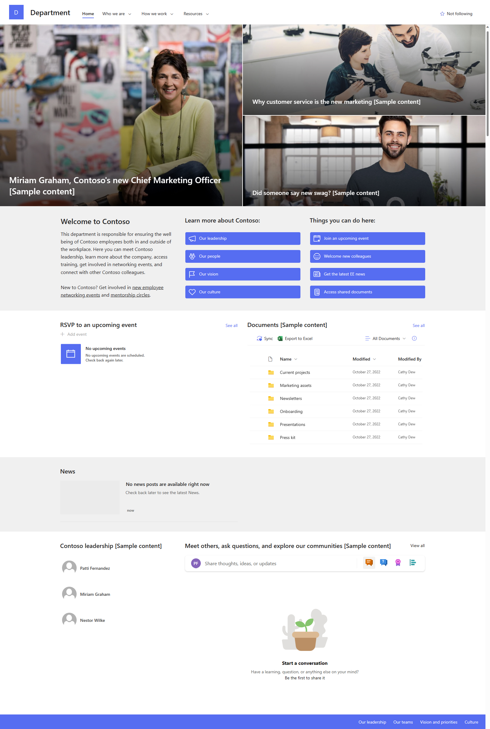 SharePoint Template — Department