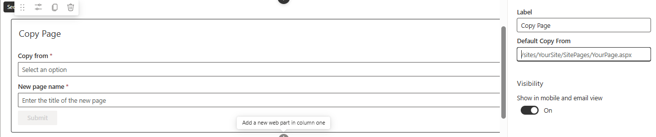 FusePoint Copy Page Form