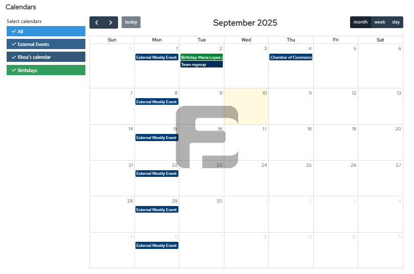 Fusepoint Calendar Example