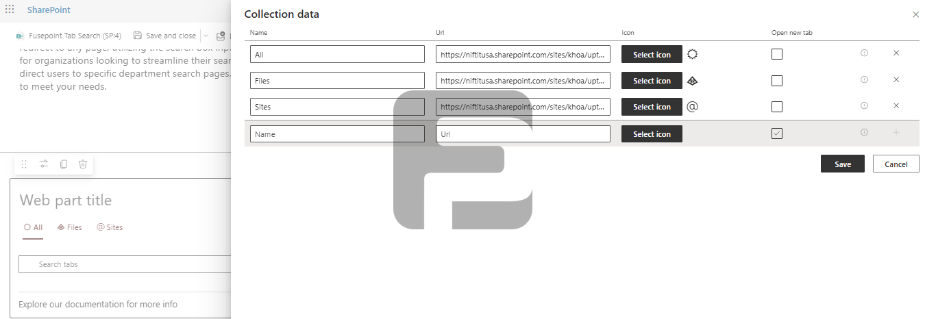 FusePoint Tab Search UI