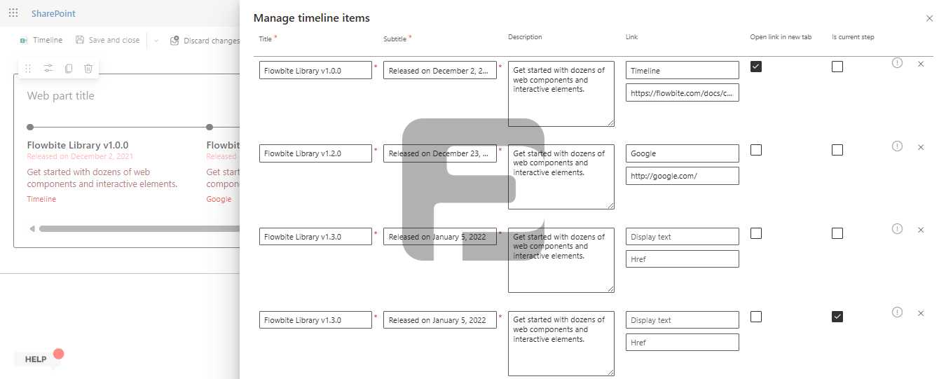 FusePoint Timeline Items