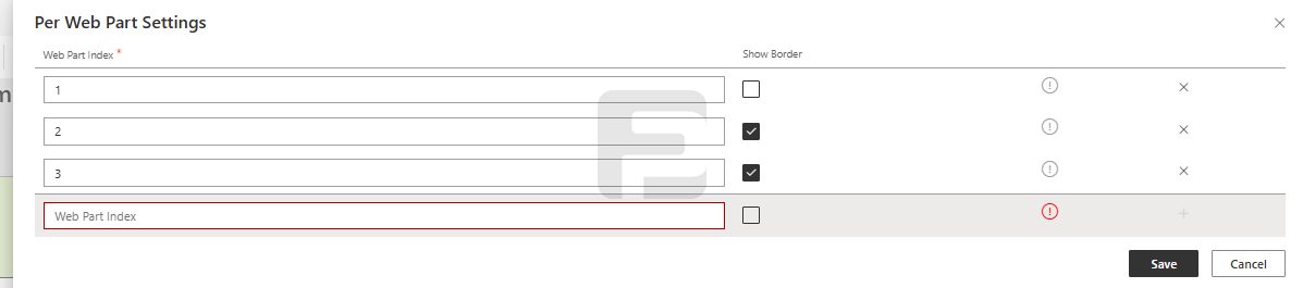 Section WebPart Customizer - Border Settings