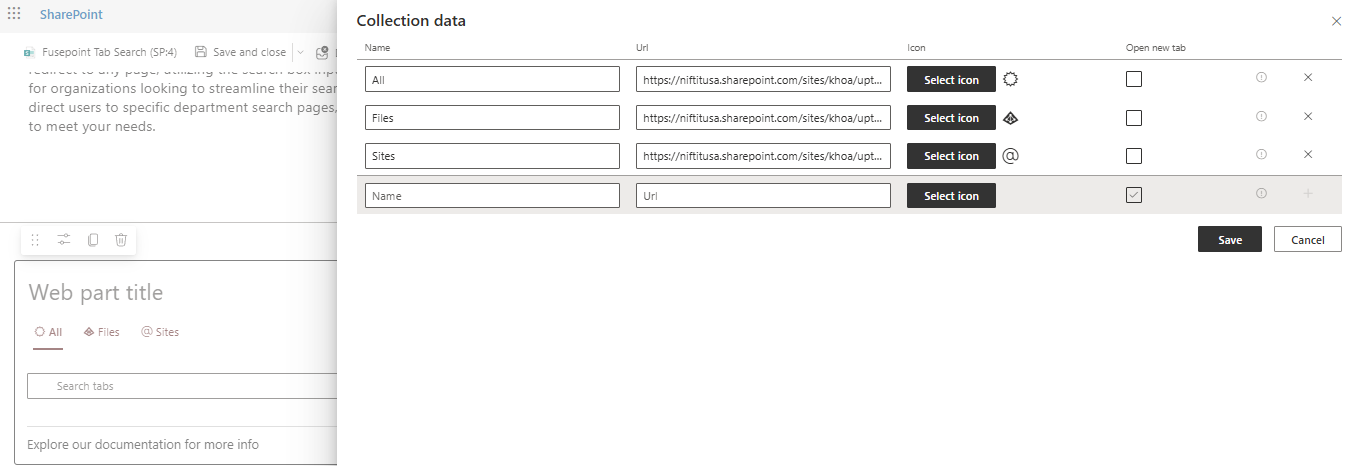 FusePoint Tab Search UI