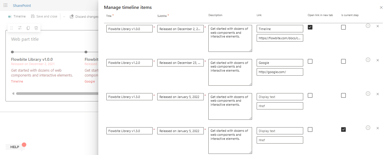 FusePoint Timeline Items